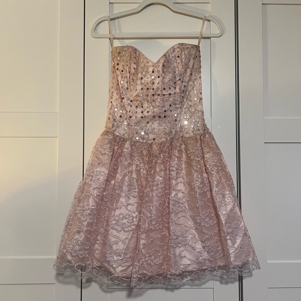 Vintage cocktail dress - ballerina pink with sequins